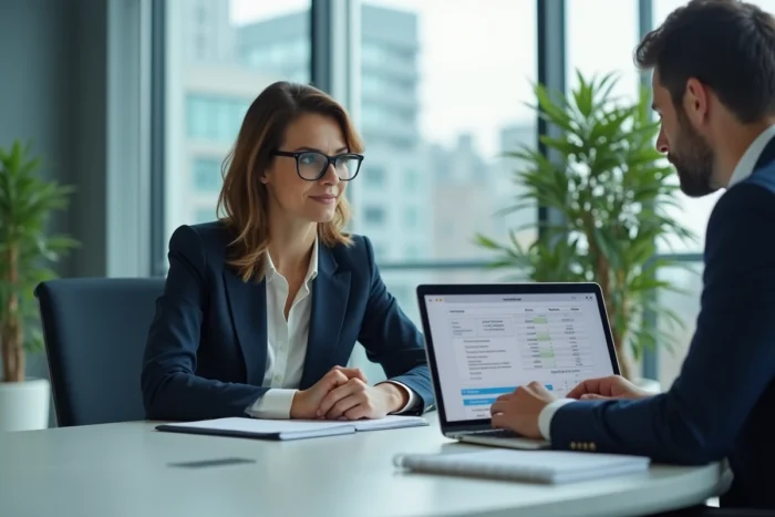 Investisseuse LMNP consultant un comptable pour le calcul de l'amortissement immobilier
